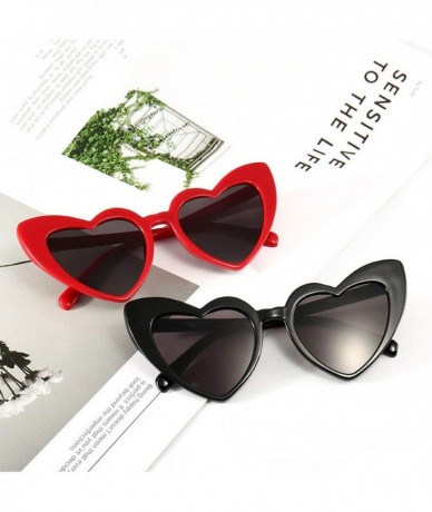 Cat Eye Heart Sunglasses Women brand designer Cat Eye Sun Glasses Retro Love Heart Shaped Glasses - Doublegray - C118W4EGQMW ...