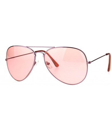 Aviator Pink Lens Aviator Sunglasses Womens Classic Metal Aviators UV 400 - Pink - C71855WNOKU $20.96