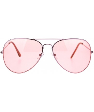 Aviator Pink Lens Aviator Sunglasses Womens Classic Metal Aviators UV 400 - Pink - C71855WNOKU $20.96