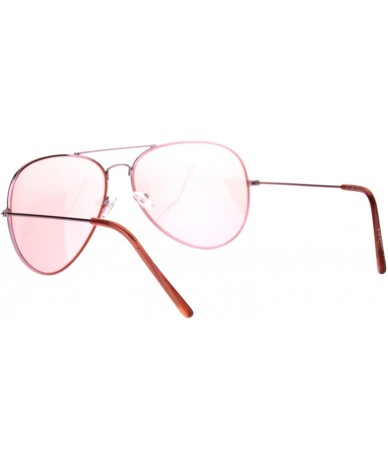 Aviator Pink Lens Aviator Sunglasses Womens Classic Metal Aviators UV 400 - Pink - C71855WNOKU $20.96