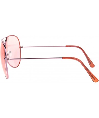 Aviator Pink Lens Aviator Sunglasses Womens Classic Metal Aviators UV 400 - Pink - C71855WNOKU $20.96