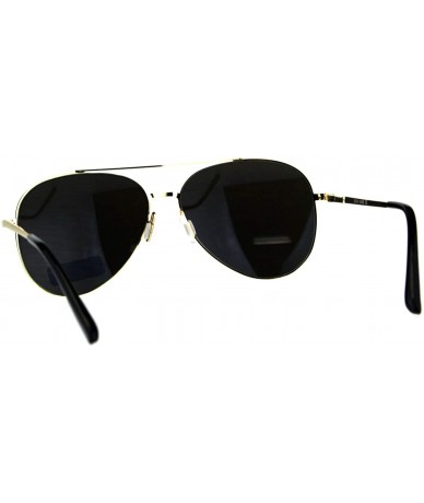 Aviator Unisex Aviator Sunglasses Thin Metal Spring Hinge Frame UV 400 - Gold (Blue Mirror) - CD18HN2A5C0 $19.33