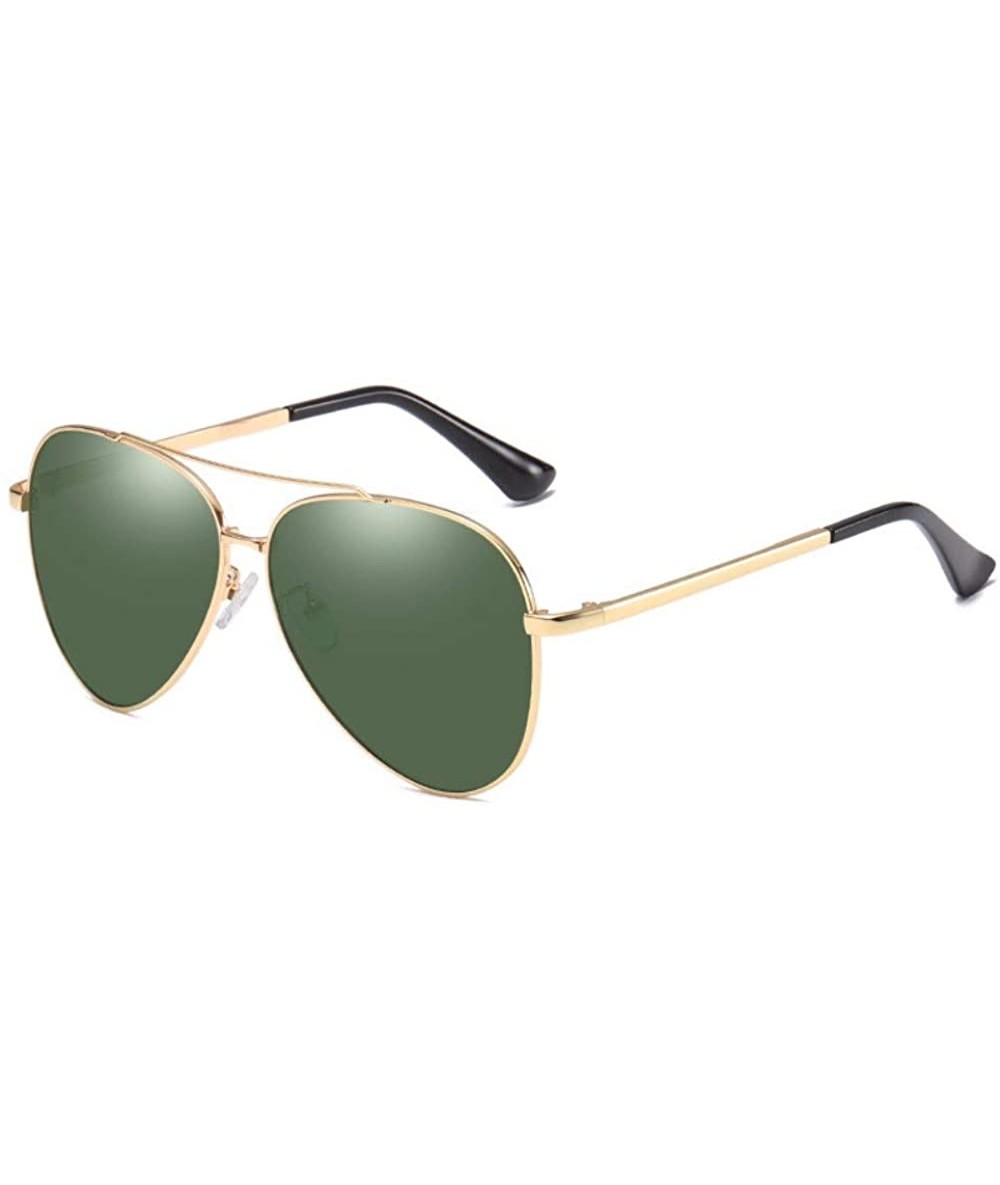 Aviator Sunglasses Men's Polarizing Sunglasses Classic Toad Lens Polarizing Sunglasses Driving - E - CZ18QO3Y5OX $59.06