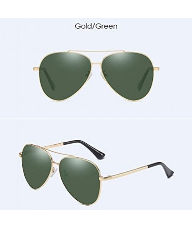 Aviator Sunglasses Men's Polarizing Sunglasses Classic Toad Lens Polarizing Sunglasses Driving - E - CZ18QO3Y5OX $59.06