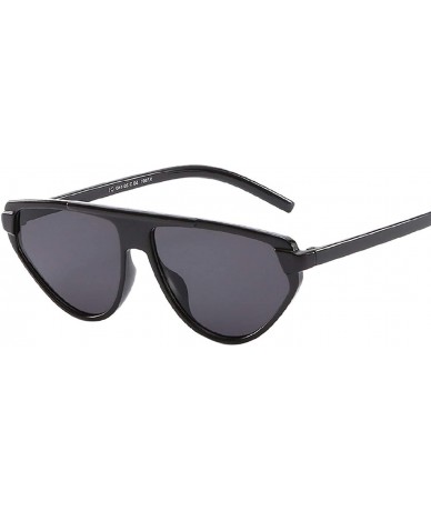 Semi-rimless Women Flat Top Fashion Shades Retro UV400 Bold Sunglasses for Driving Fishing - Black - C318U09MO4Z $16.93