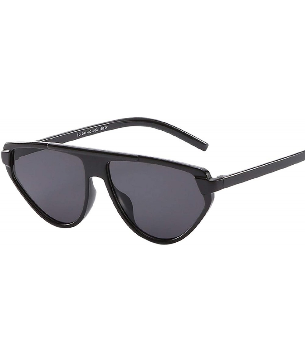 Semi-rimless Women Flat Top Fashion Shades Retro UV400 Bold Sunglasses for Driving Fishing - Black - C318U09MO4Z $16.93