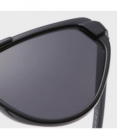 Semi-rimless Women Flat Top Fashion Shades Retro UV400 Bold Sunglasses for Driving Fishing - Black - C318U09MO4Z $16.93