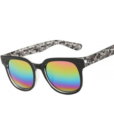 Aviator Fashion classic aviator sunglasses - Black/Colorful Silver C3 - CW12E3IVMBR $17.56