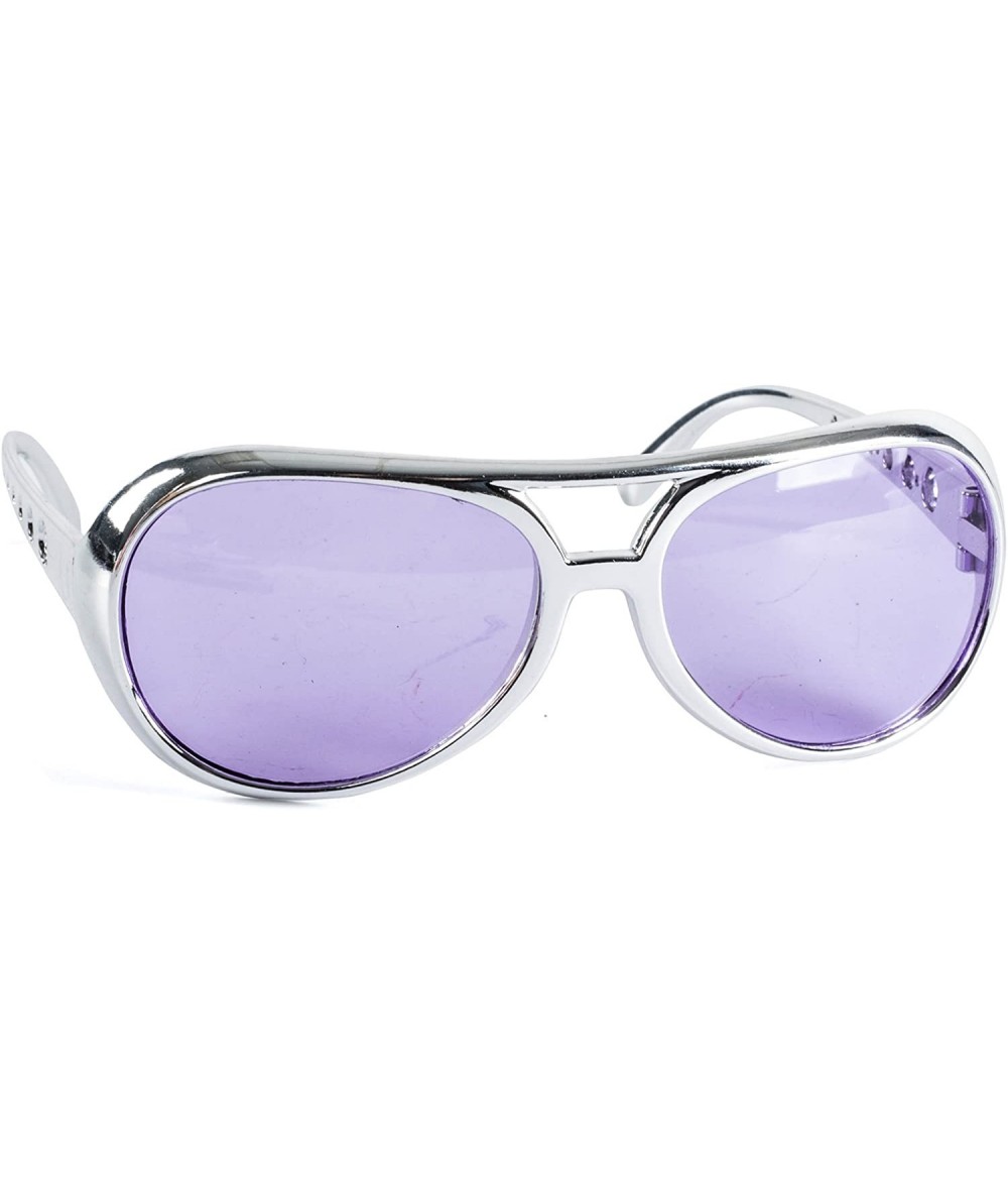 Aviator 70's Costume - Costume Sunglasses - Elvis Glasses - Shades - Aviator Sunglasses - Lavender - CC11J97G8CL $16.05