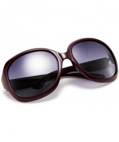 Round Fashion Oversized Polarized Women Sunglasses TAC Lenses Vintage Big Frame Sun Glasses B2434 - Red - CD18EX6ZLAC $25.04