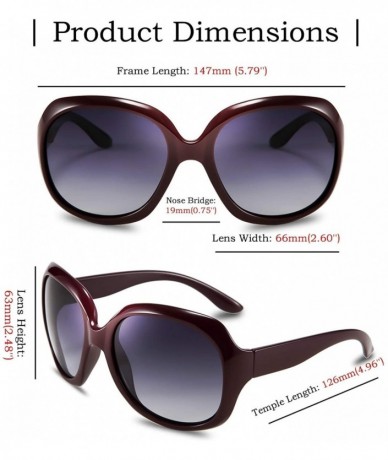 Round Fashion Oversized Polarized Women Sunglasses TAC Lenses Vintage Big Frame Sun Glasses B2434 - Red - CD18EX6ZLAC $25.04