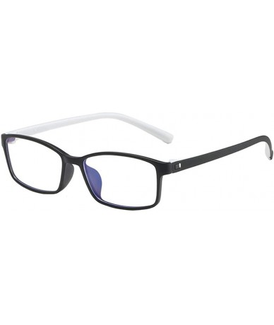 Square Unisex Full Frame Square Anti-Blue Light Reduce Eye Strain Glasses - Black White - C2196SMW687 $18.34