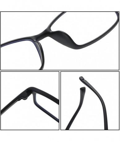 Square Unisex Full Frame Square Anti-Blue Light Reduce Eye Strain Glasses - Black White - C2196SMW687 $18.34