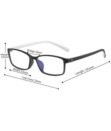 Square Unisex Full Frame Square Anti-Blue Light Reduce Eye Strain Glasses - Black White - C2196SMW687 $18.34