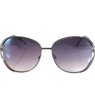 Butterfly Luxury Chic Metal Chain Open Temple Butterfly Oversize Sunglasses A046 - Black/ Purple - CQ187K3MYCQ $25.95