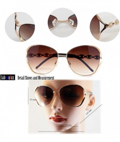 Butterfly Luxury Chic Metal Chain Open Temple Butterfly Oversize Sunglasses A046 - Black/ Purple - CQ187K3MYCQ $25.95