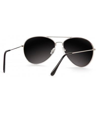 Aviator Aviator Mirrored Lens Curved Sunglasses- Silver - CU114H6PGAN $18.75