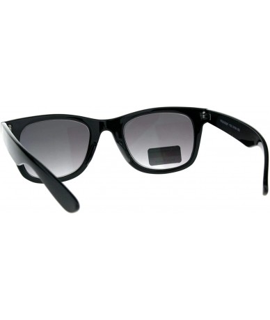 Wrap Retro Horn Rim Multi 3 Focus Progressive Reading Sunglasses - Black Smoke - CV18D5G9MNX $24.11