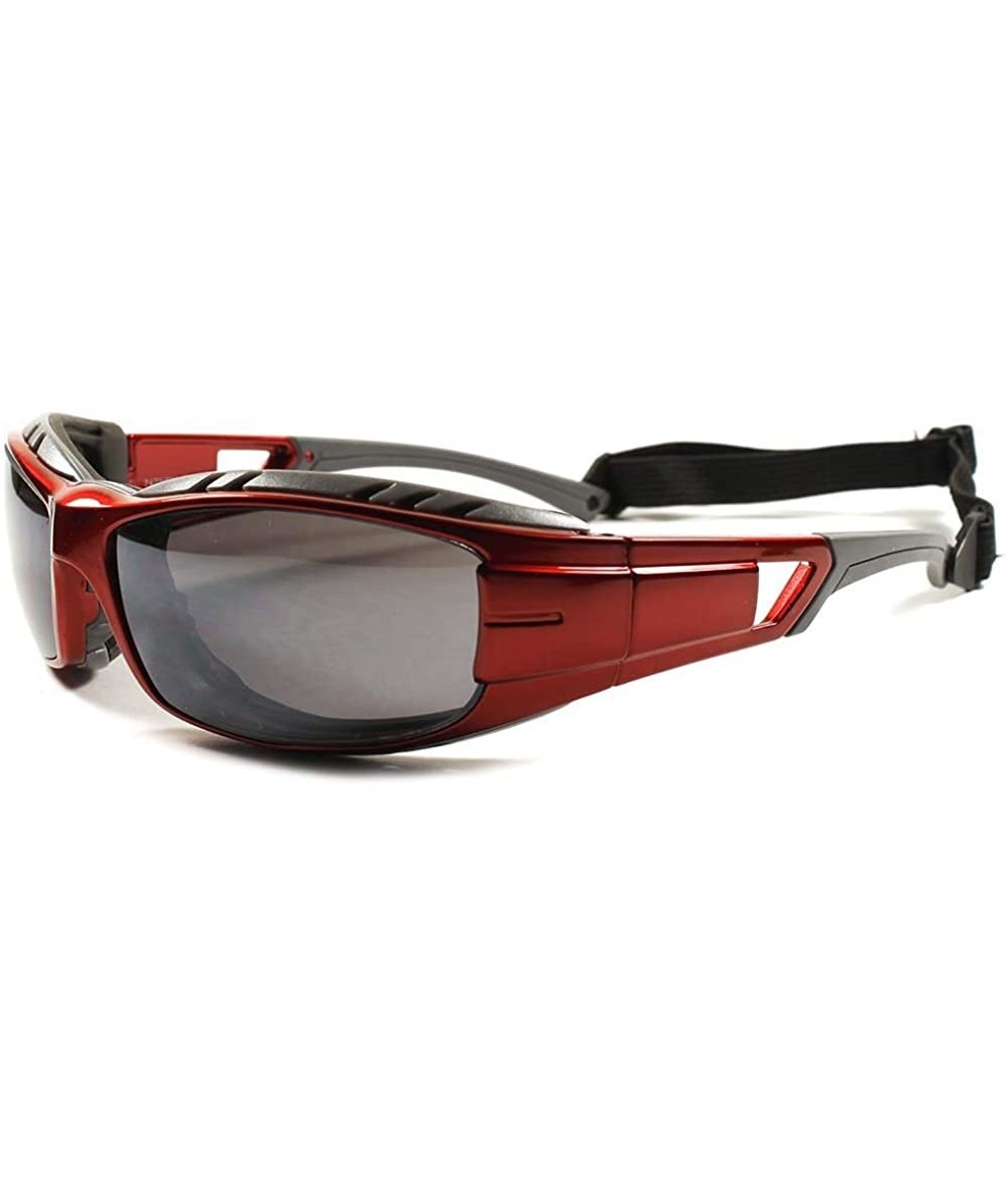 Sport Foam Padded Strap Extreme Sport Dirt Bikes Motorcycle Biker Sunglasses - Red - CH195D3RO9E $24.69