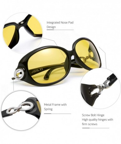 Oversized Oversized Night-driving Glasses for Women - Polarized Lens Stylish-Safety Nighttime/Rainy/Cloudy - CG1808M530I $34.61