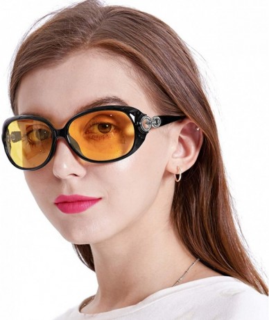 Oversized Oversized Night-driving Glasses for Women - Polarized Lens Stylish-Safety Nighttime/Rainy/Cloudy - CG1808M530I $34.61