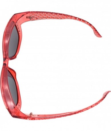 Sport The Starlet Polarized 55 mm Fit Over OTG Butterfly Rhinestone Oval Rectangular Sunglasses - Red - CA18ZOC23QI $24.70