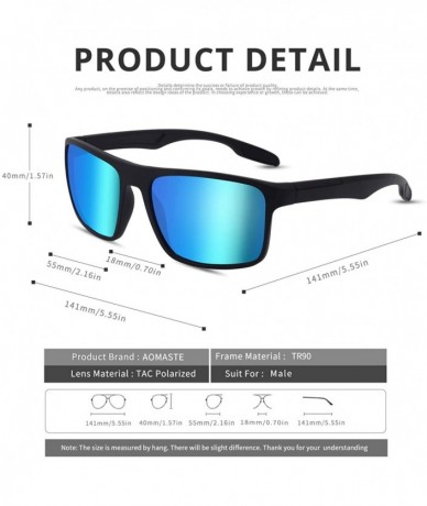 Oversized Polarized Sunglasses Unbreakable Protection - Black Frame/Blue Lens - C918U0A43UW $25.68