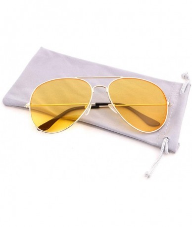 Aviator Classic Aviator Sunglasses Eyeglasses - Gold Frame Gold Lens - CW18DHDDKMX $18.42