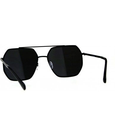 Oversized Mens Rimless Oversize Designer Fashion Metal Rim Mirror Lens Sunglasses - Black Silver - C218CMKC9RD $26.56