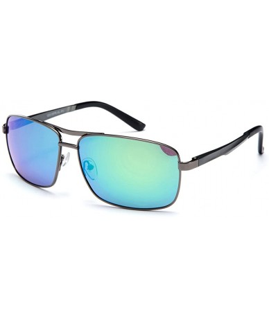 Aviator Premium Aluminum Aviator Authentic Polarized Flash Mirror Lenses Light Sunglasses - Gunmetal - C311WYXS28P $52.21