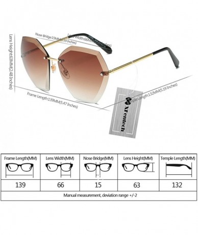 Rimless New Non-Polarized Women Rimless Rimmed Stylish Oversized Sunglasses - Gold Frame Brown Lens C6 - C718C74CDHX $21.02