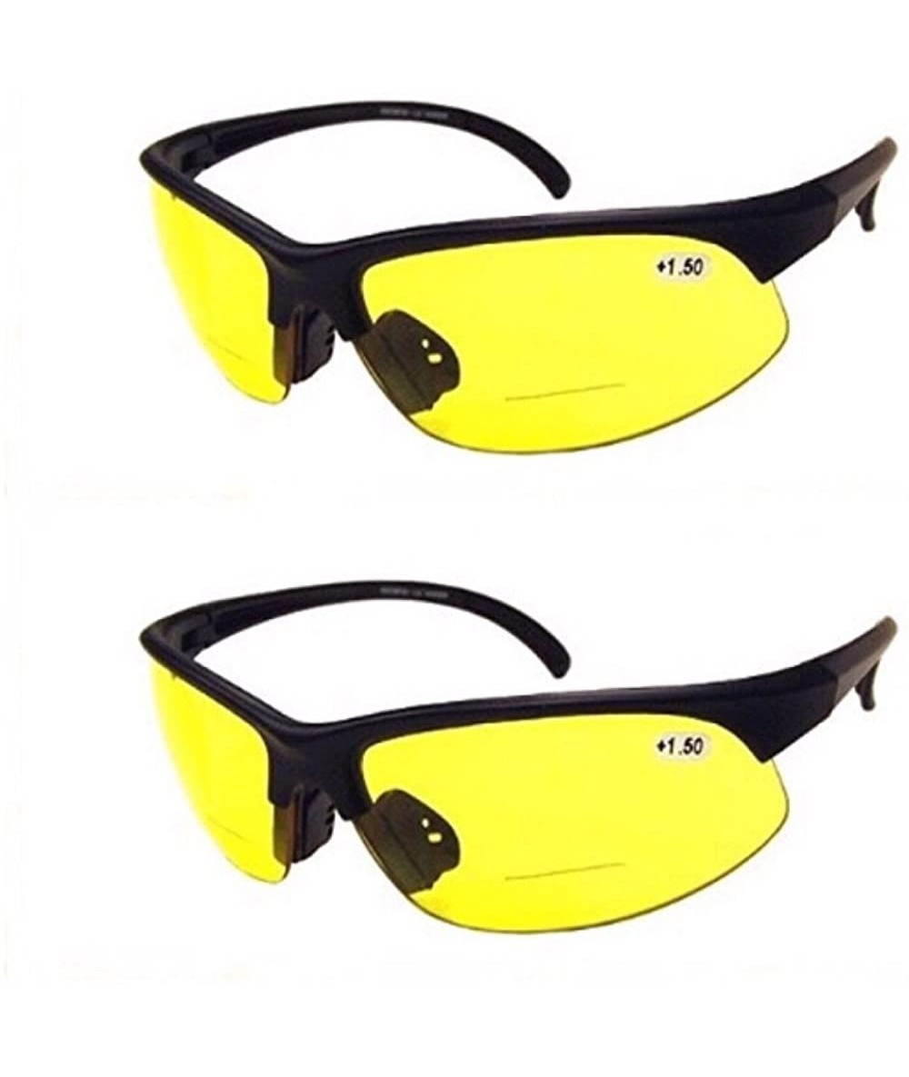 Sport 2 Pair of Bifocal Half Rim Sports Style - Yellow/Smoke Lens - Outdoor Reading Sunglasses - Yellow/Yellow - CA187QUCZRM ...