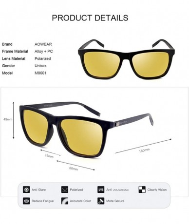 Square Glasses Anti glare Polarized Sunglasses - CY18EZN0DZ8 $29.71