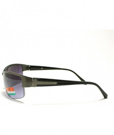 Rectangular Men's Half Rim Narrow Rectangular Sunglasses - Gunmetal - C51102PZZE1 $18.59