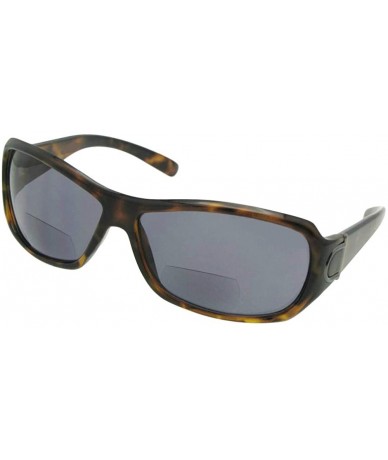 Rectangular Bifocal Sunglasses Style B20 - Tortoise Frame Gray Lenses - CQ18K383KU5 $26.89