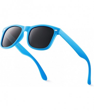 Rectangular Classic Polarized Sunglasses - Matte Blue - Smoke - CX1960TGD6G $20.97