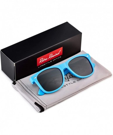 Rectangular Classic Polarized Sunglasses - Matte Blue - Smoke - CX1960TGD6G $20.97