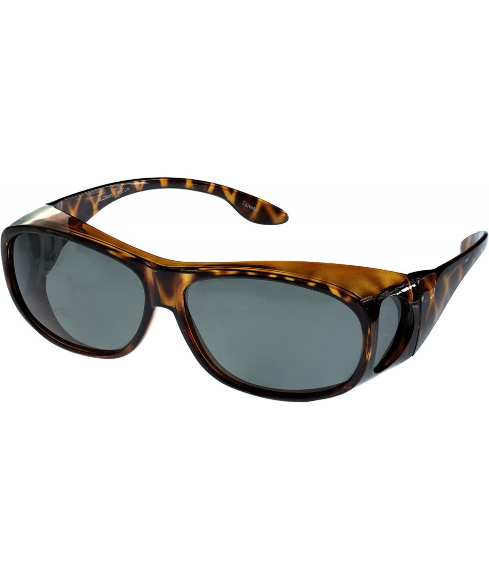 Oval Sunglasses Wear Over Prescription Glasses- Size Medium- Polarized - Tortoise - CC18HGT9O7M $29.46