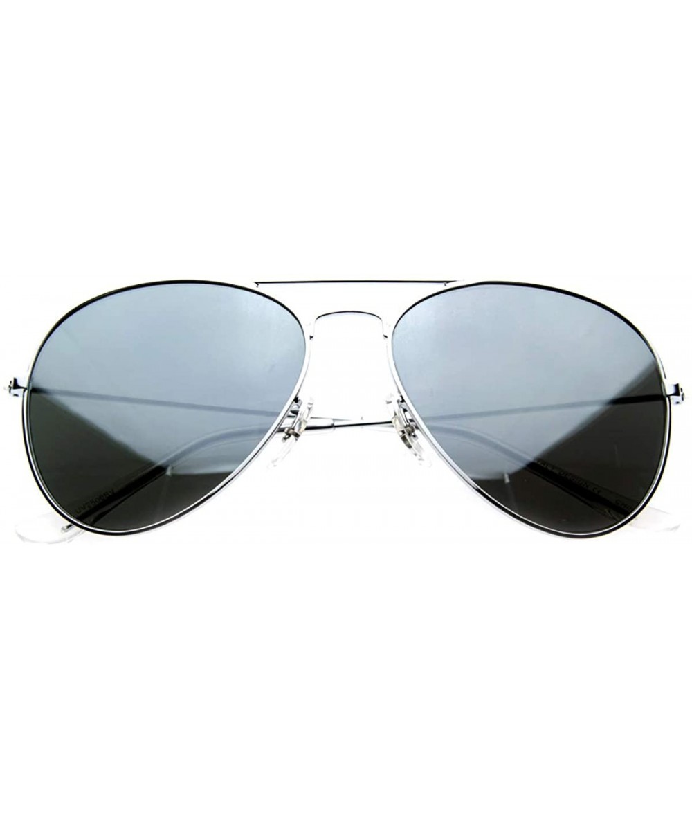 Aviator Mirrored Aviators Silver Metal Aviator Sunglasses - Silver - CR116Q2HZUB $19.29