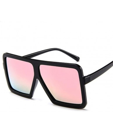 Aviator 2019 Retro Big Frame Mirror Cat Eye Sunglasses Women Brand Designer Big C5 - C3 - CY18YZWRWOS $18.56