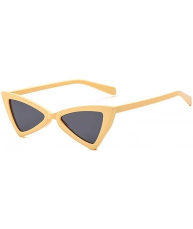 Goggle Retro Metal Hinge Women Cat Eye Sunglasses Fashion Triangle Eyewear - Beige Gray - CY18CMYT3X2 $37.92