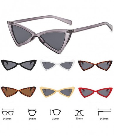 Goggle Retro Metal Hinge Women Cat Eye Sunglasses Fashion Triangle Eyewear - Beige Gray - CY18CMYT3X2 $37.92