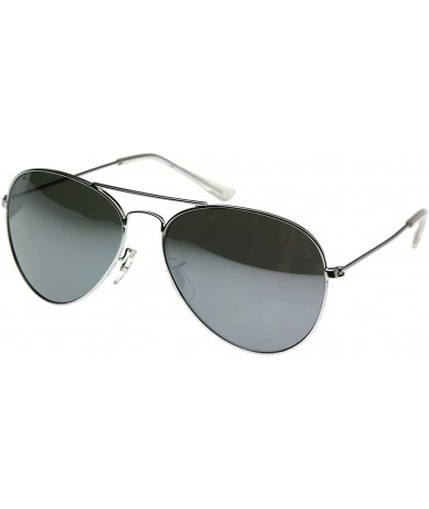 Aviator Mirrored Aviators Silver Metal Aviator Sunglasses - Silver - CR116Q2HZUB $19.29