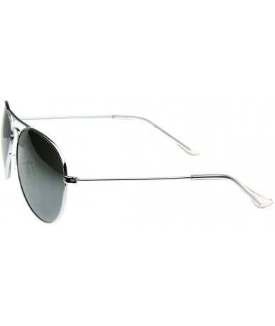 Aviator Mirrored Aviators Silver Metal Aviator Sunglasses - Silver - CR116Q2HZUB $19.29