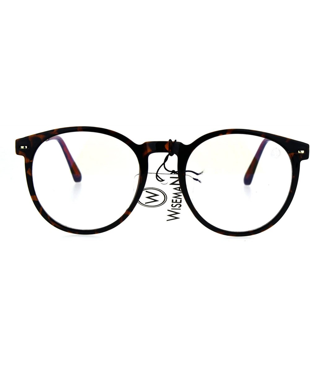 Round Round Circle Lens Keyhole Horned Thin Plastic Eye Glasses - Tortoise - CM185UXO9ST $22.70