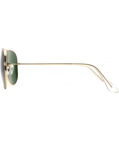 Aviator Crystal Glass Optical Lenses Classic Aviator Sunglasses 3025 - Golden Frame- Dark Green Glass Lenses - C918K40O4ZH $3...