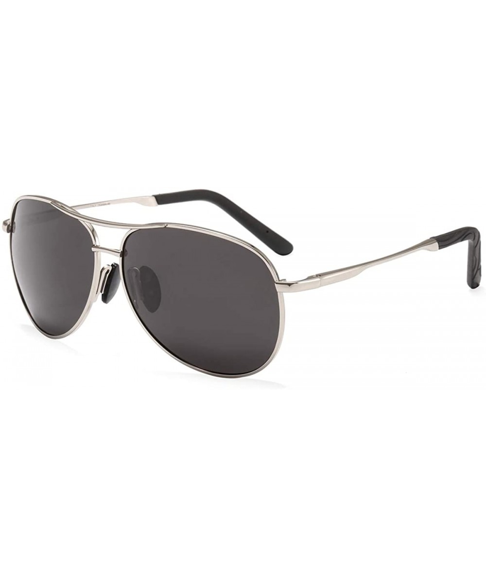 Oversized Classic Polarized Aviator Sunglasses for Men Women Metal Frame with Spring Hinges UV 400 Protection - C718H0ZETLO $...