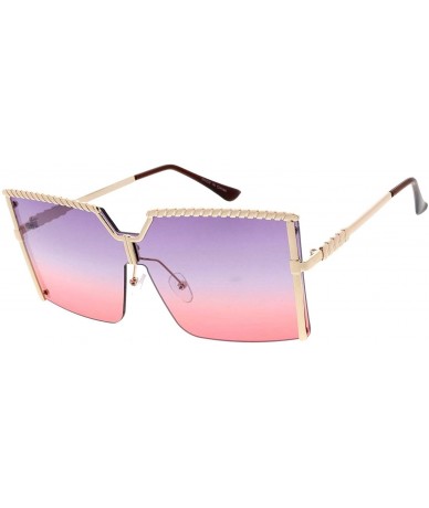 Aviator Square Candy Lens 80s Retro Fashion Aviator Sunglasses - Purple - CK18USAZ2YS $20.22