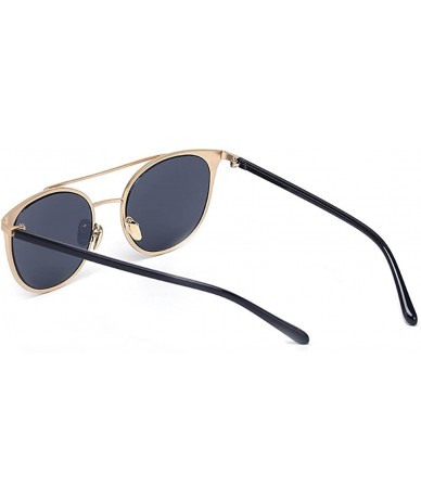 Cat Eye Cat Eye Women Fashion Designer Sunglasses Metal Frame Colored Lens - 86026_c1_smoke_black - C317Z6NISXD $18.16