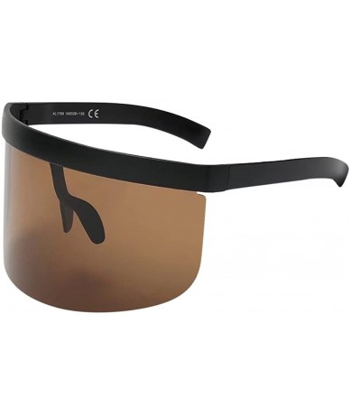 Oval Unisex Vintage Sunglasses Retro Oversized Frame Hat Eyewear Anti-peeping - E - C21908LZWTY $23.23